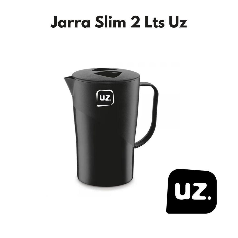 Jarra Suco Agua 2 Litros Slim Moderna Reforçada Preto Uz