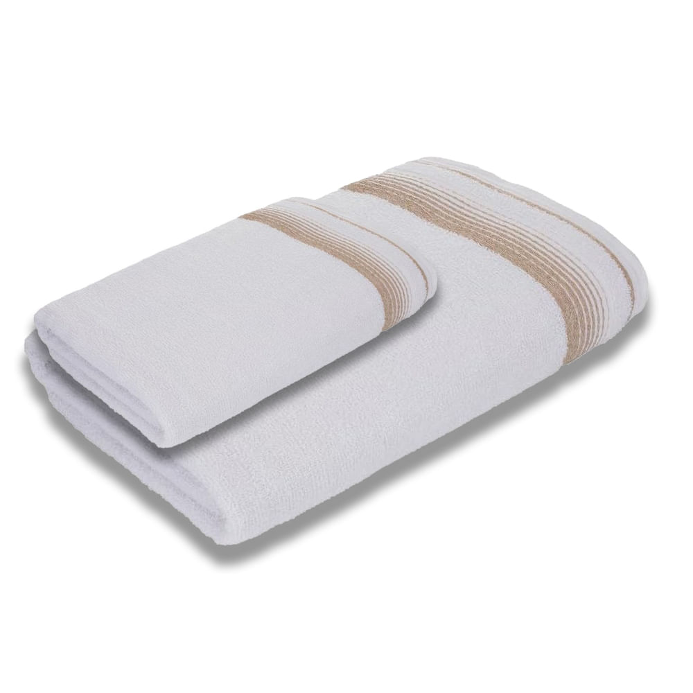 Jogo com 2 Toalhas Luxury Soft Beka 360 g/m² 1 Banho + 1 Rosto Luxo Branco