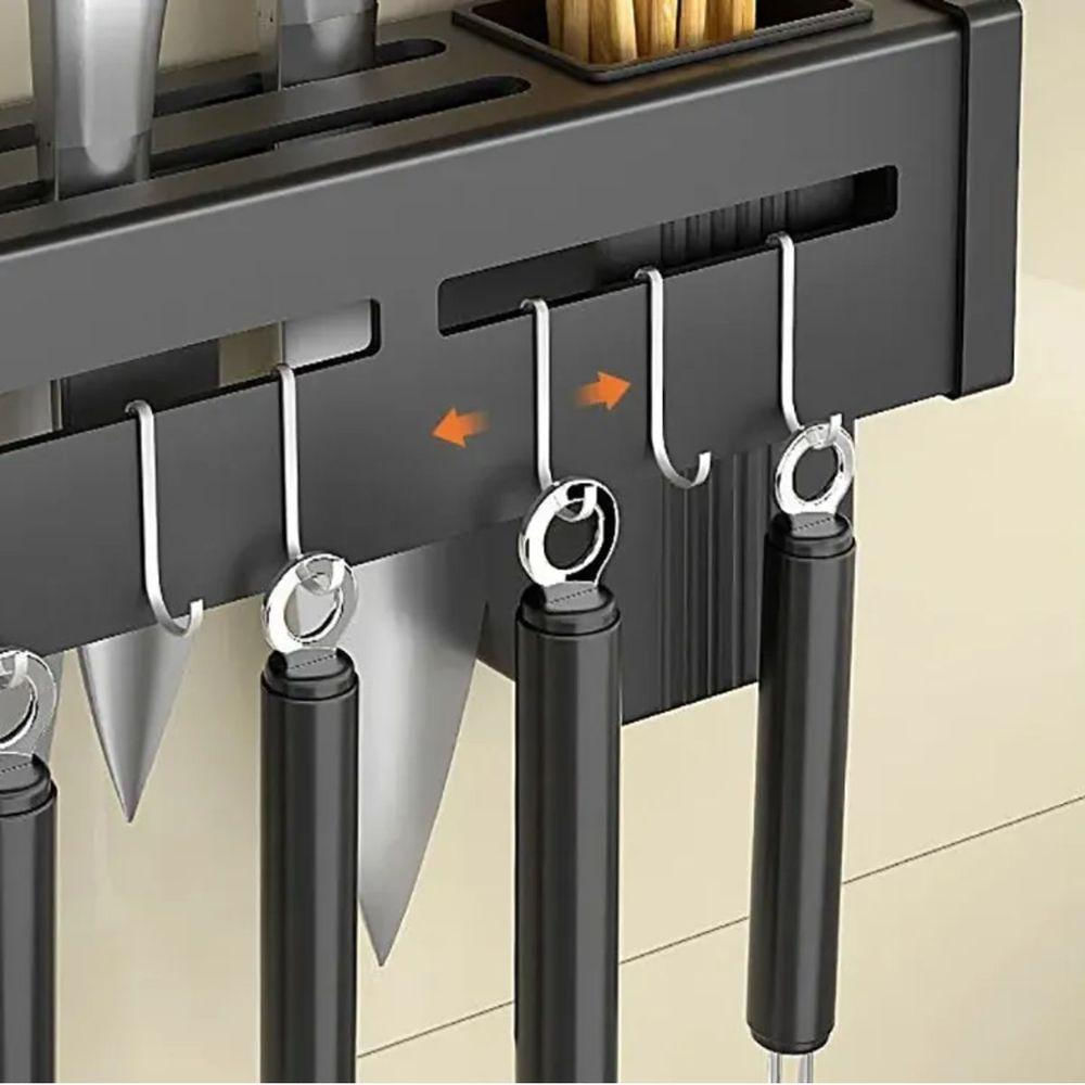 Suporte Inox Organizador Para Utensílios De Cozinha 8 Ganchos