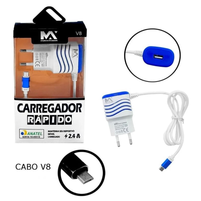 Carregador Tomada Turbo 2a + Cabo Usb Kindle Paperwhite