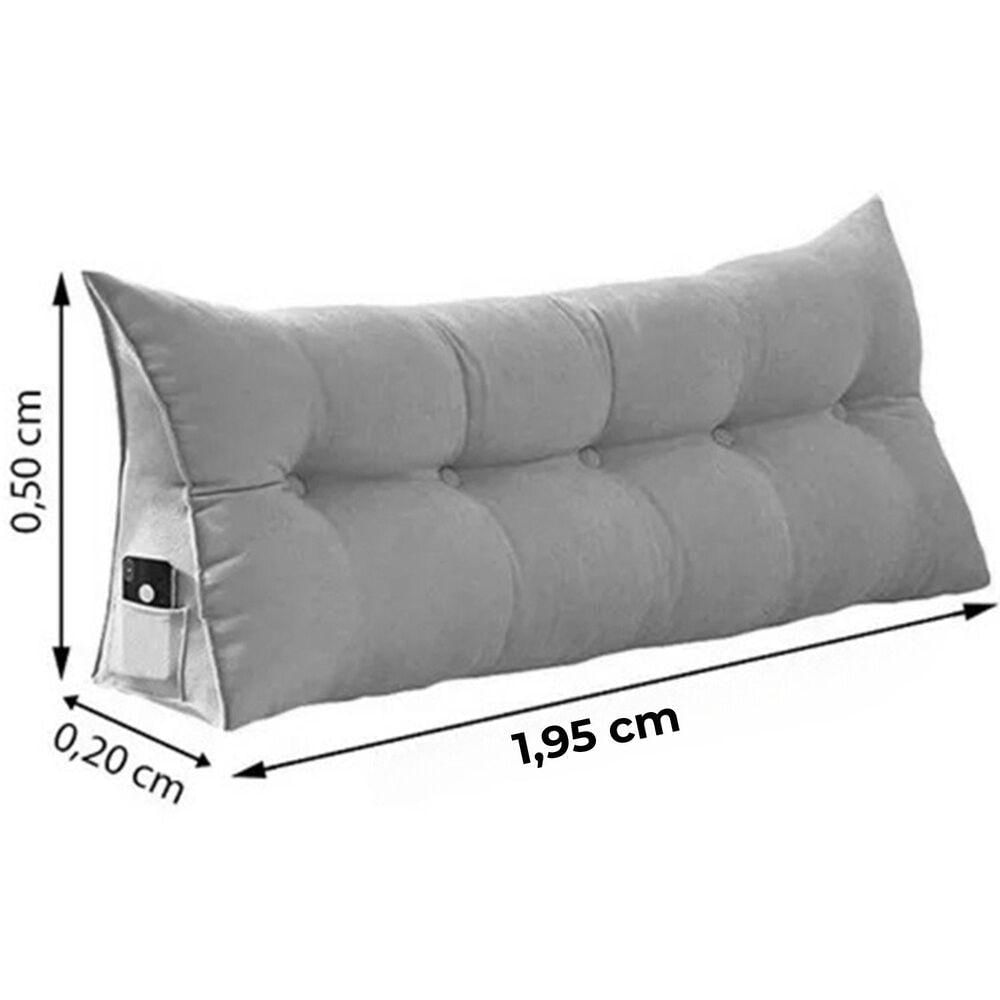 Almofada De Cabeceira 195 Cm King Suede Apoio Cama Quarto bordo