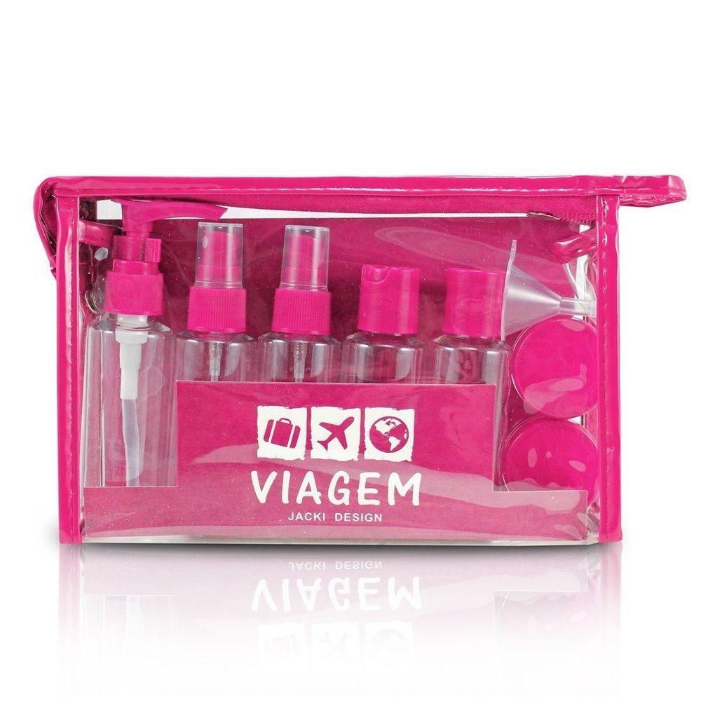 Kit De Frascos Com 10 Peças Jacki Design Pink