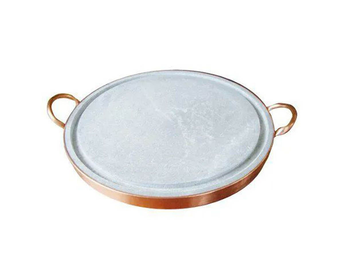 Pedra para Carnes Pedra Sabão com Alça de Cobre 29 Cm