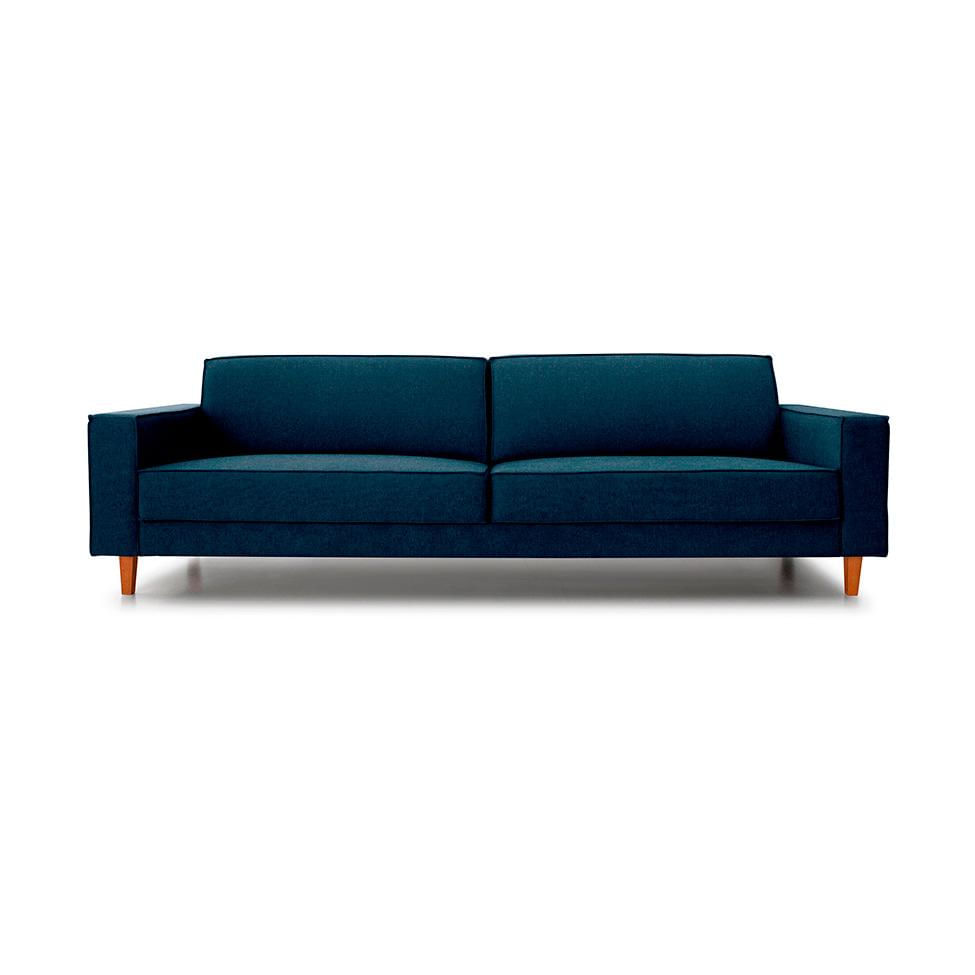 Sofá 4 Lugares Aurora Linho Azul 260 cm