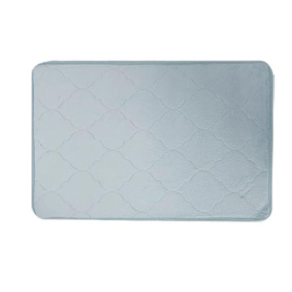 Tapete Banheiro Macio Poliester 40 X 60 Cm Antiderrapante Cinza