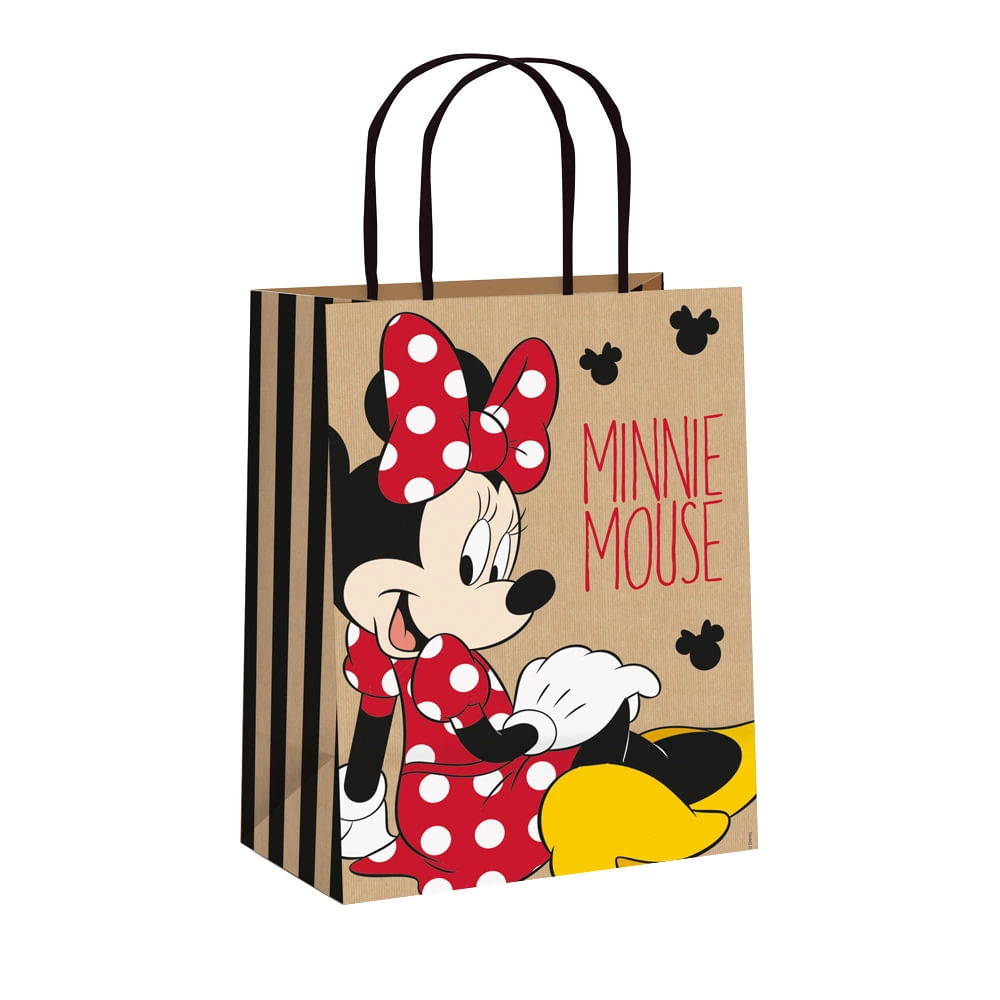 Sacola para Presente Cromus Kraft Minnie 26x19,5x9,5cm 1 Unidade