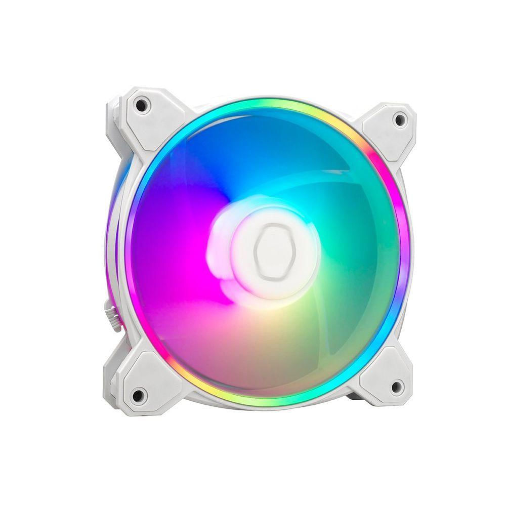 Fan-cooler Para Gabinete Masterfan Mf120 Halo 2 Rgb 120mm - Branco - Mfl-b2dw-21np2-r2