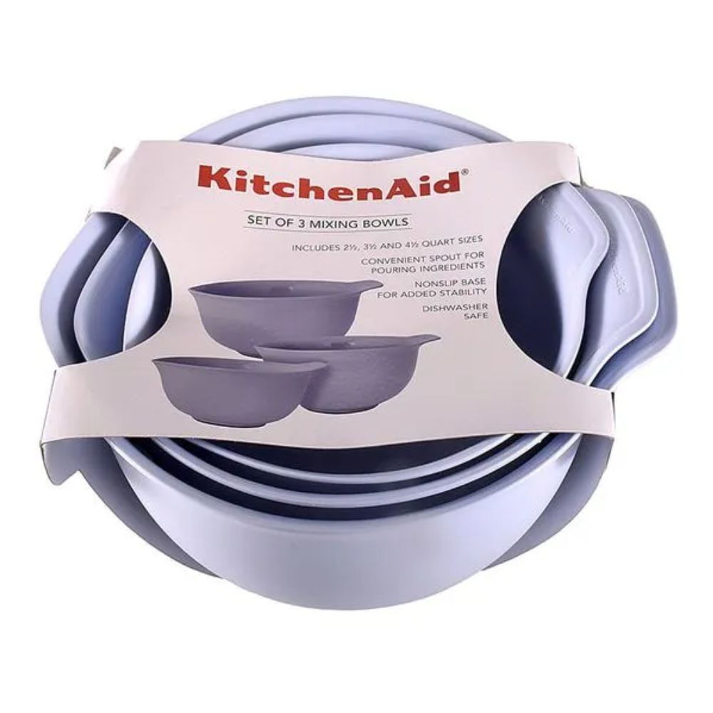 CONJUNTO KITCHENAID 3 TIGELAS BOWLS LAVENDER EM POLIPROPILENO KQ175OSLVA