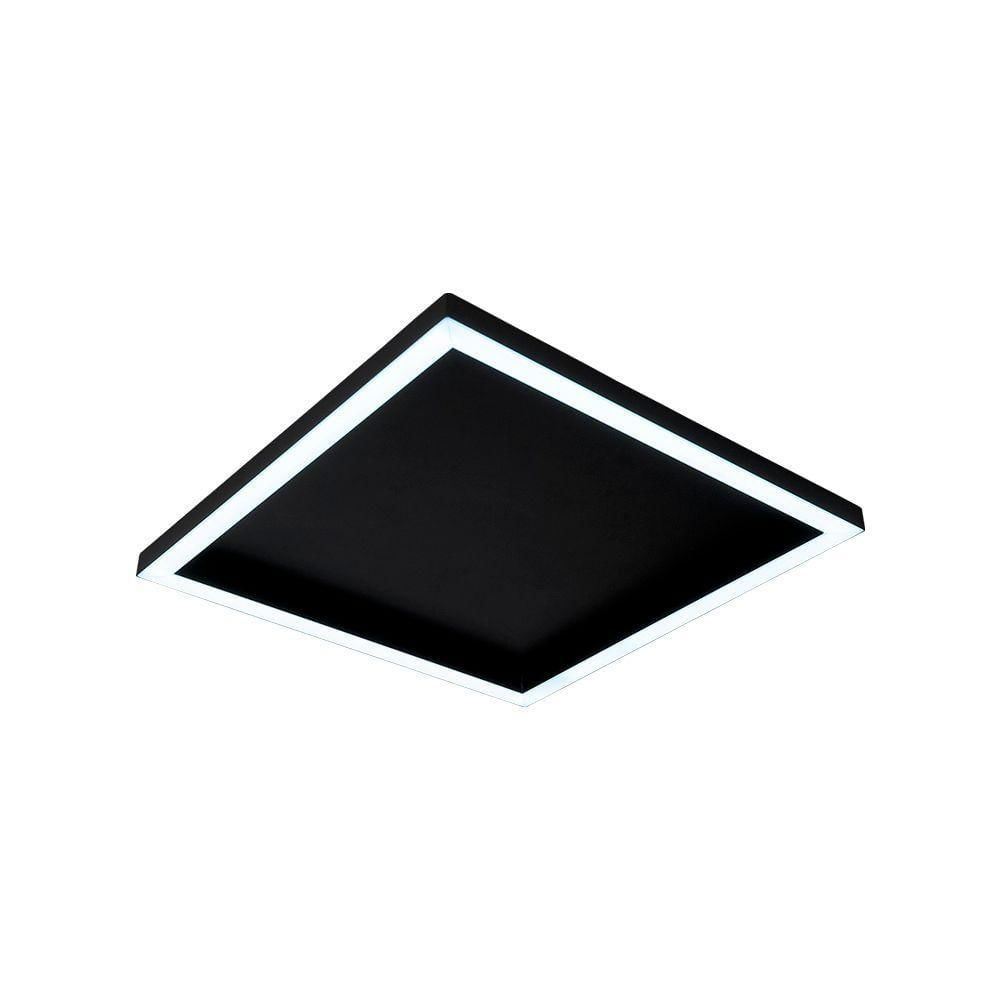 Plafon Led Blumenau Square De Sobrepor 15w Bivolt Preto 6500k Luz Branca