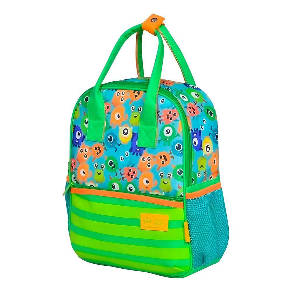 Mochila De Costas Bolsa Baby Masculina Monstrinhos Verde