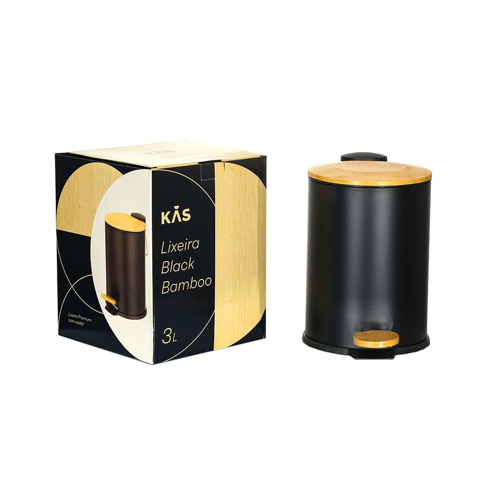 Lixeira Kas Black Bamboo 3l