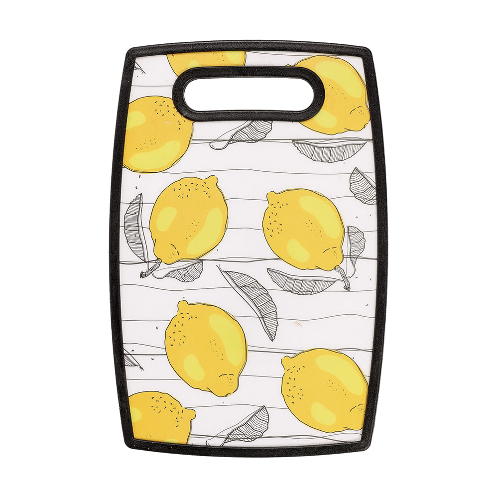 Tábua de Corte Le Lemon em Plástico Amarelo Retangular 30x20cm