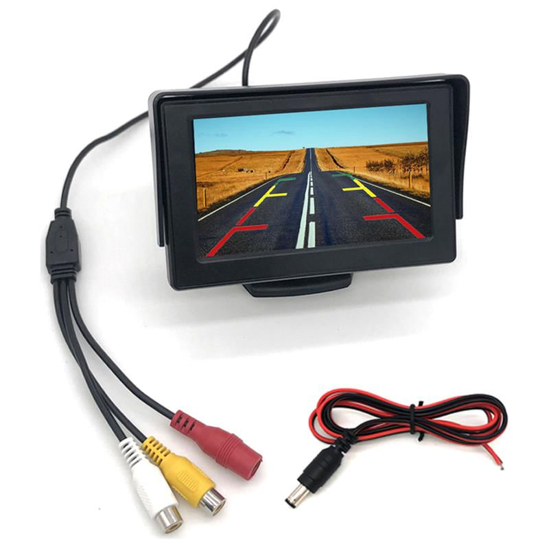 Câmera de Ré para Carro com Monitor de 4.3" TFT LCD à Prova d'Água M