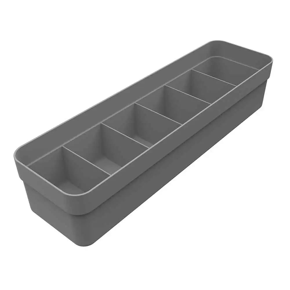 Caixa Organizadora de Gaveta Martiplast Colmeia Logic P de Plástico Cinza Multiuso 35x10x7,5cm