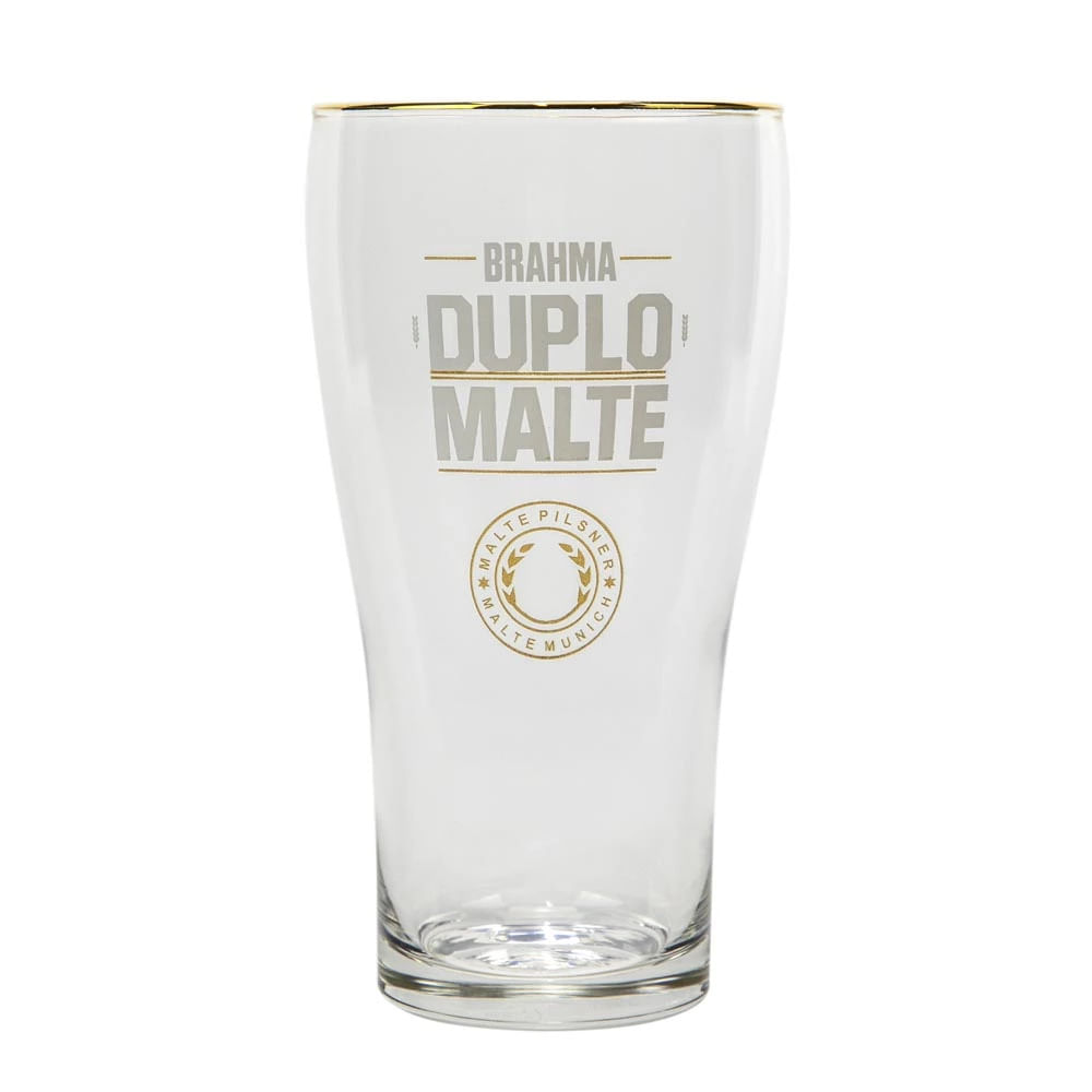 Copo para Cerveja Ambev Brahma Duplo Malte em Vidro Transparente 425ml