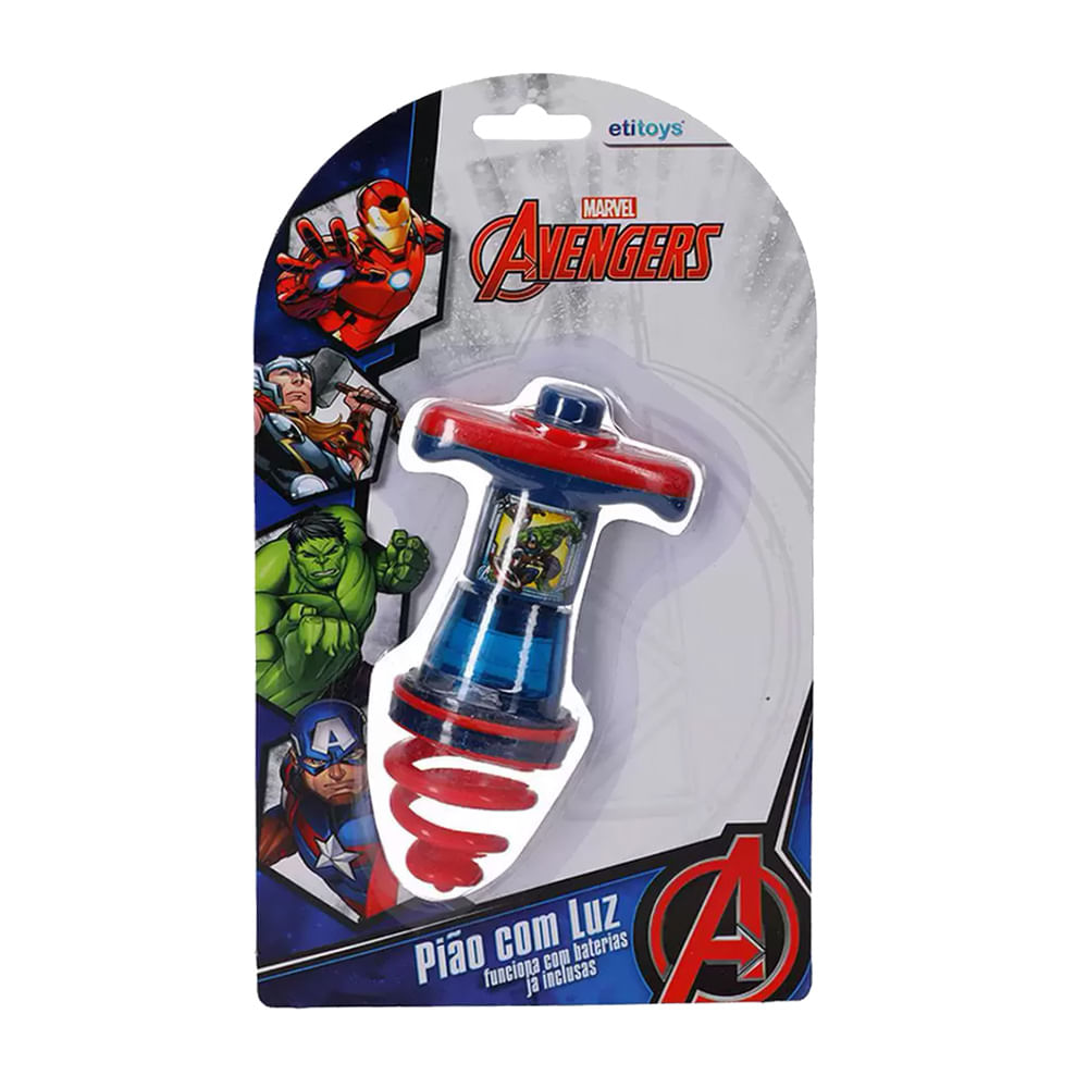 Pião com Luz Avengers Etitoys 13,5cm