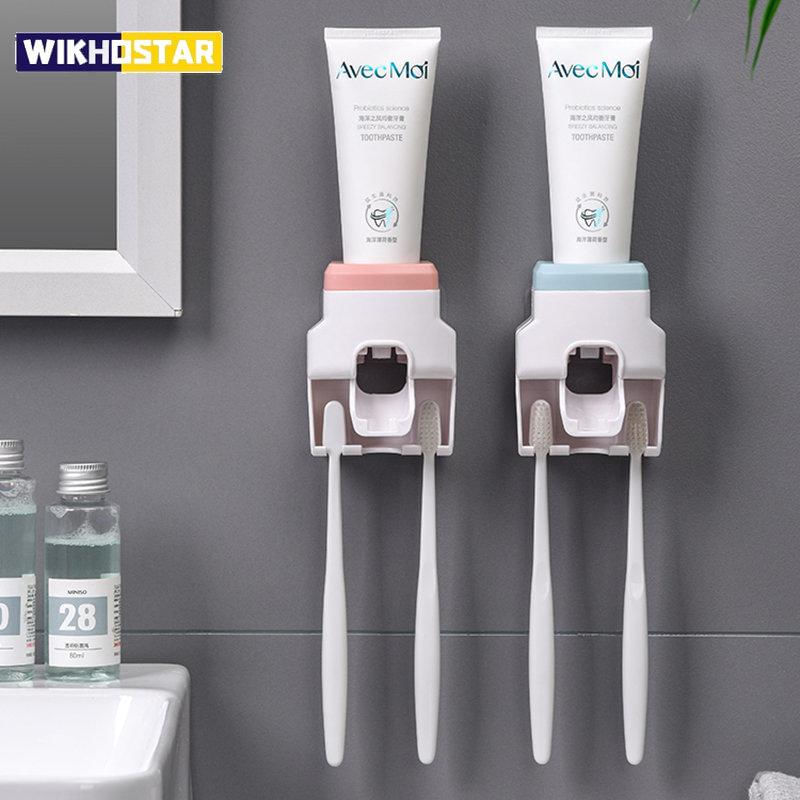 Dispenser Automático de Creme Dental com Suporte para Escova de Dentes