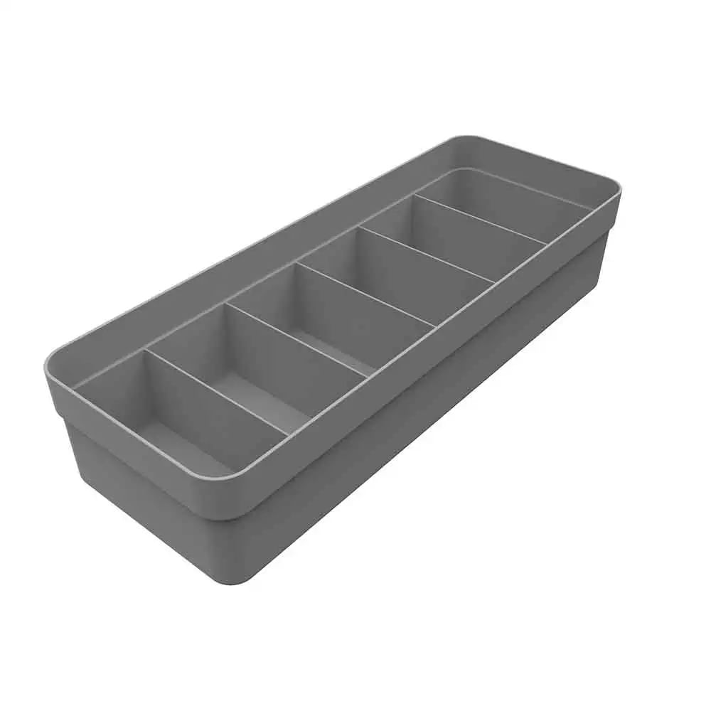 Caixa Organizadora de Gaveta Martiplast Colmeia Logic G de Plástico Cinza Multiuso 35x12,5x7,5cm