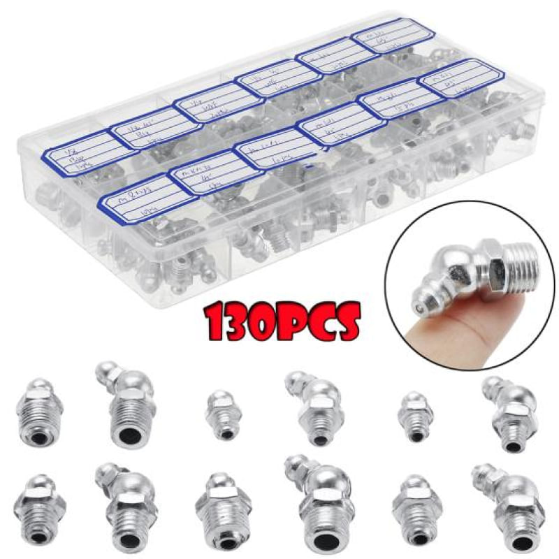 Conjunto de 130 Nipples Hidráulicos de Graxa Métricos e Imperiais