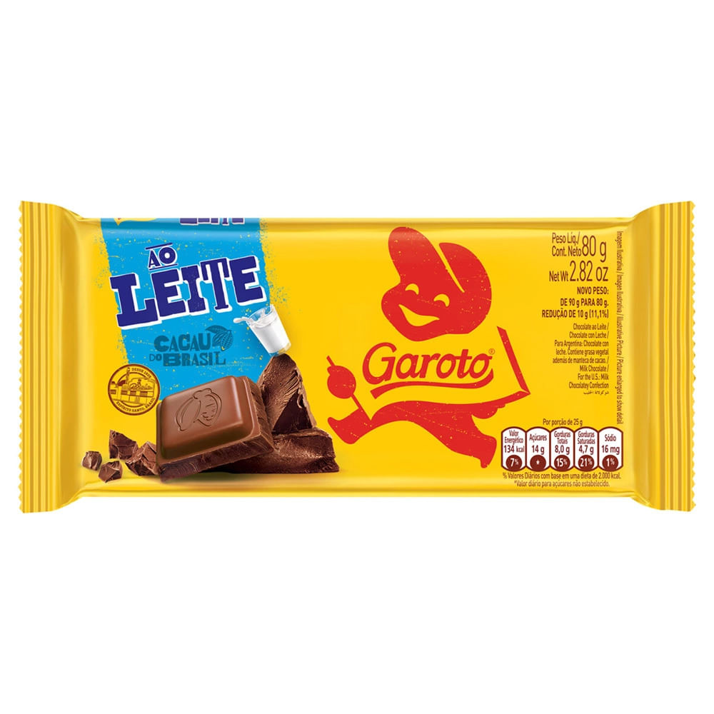 Chocolate Garoto ao Leite 80g