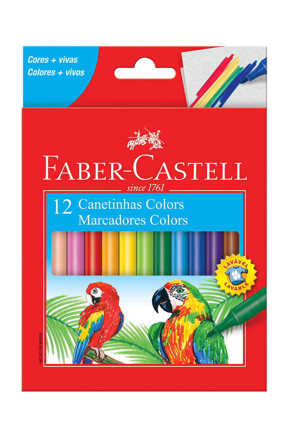 Hidrocor Faber-Castell Regular com 12 Cores