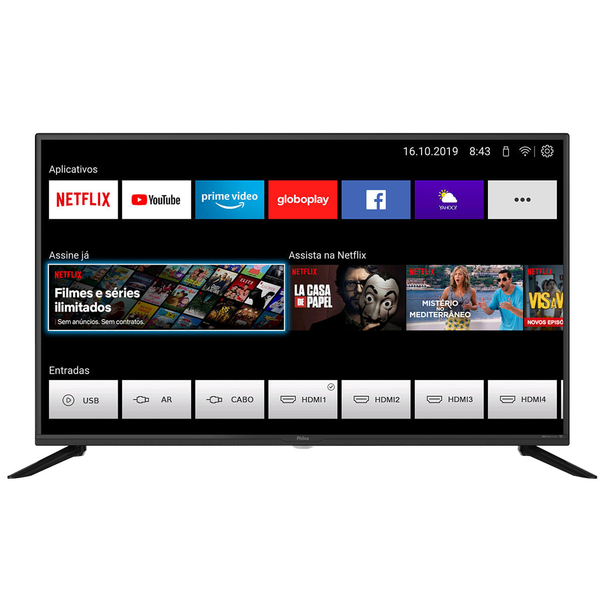 Smart TV 43" Philco Led PTV43G50SN Quad Core Netflix Bivolt