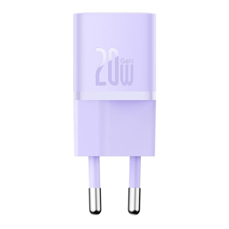 Carregador Rápido Baseus GaN5 Tipo-C PD 20W para Celular roxo