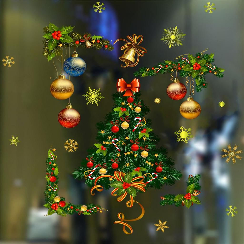 Novos Adesivos de Bolas de Natal para Decoração de Vidro