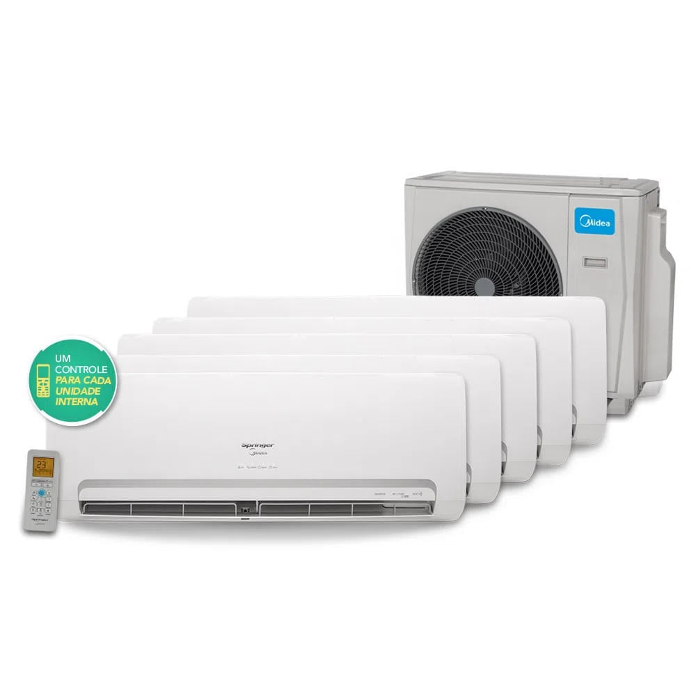 Ar Condicionado Multi Split Inverter Springer Midea 3x9.000 e 1x12.000 e 1x18.000 BTU/h Quente e Frio Monofásico 38MBPA42M5 – 220 Volts 220 Volts