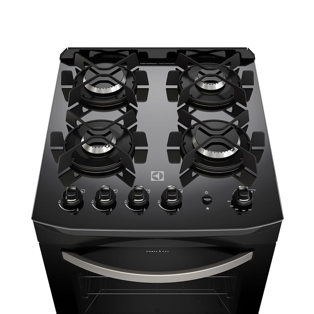 Fogão de Piso Electrolux 4 Bocas Preto 52LPV - Bivolt Bivolt