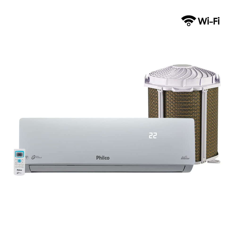 Ar Condicionado Split Hi Wall Inverter Philco Vírus Protect Wifi 9000 BTU/h Quente e Frio PAC9000ITQFM9W – 220 Volts