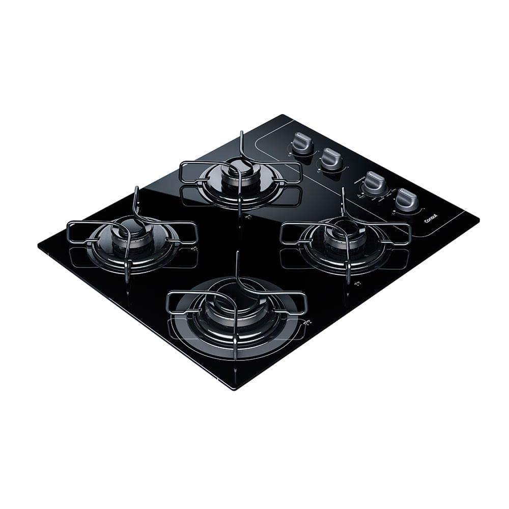 Cooktop Consul 4 Bocas Facilite com Controle Fácil e Acendimento Automático Preto CD060AE – Bivolt Bivolt