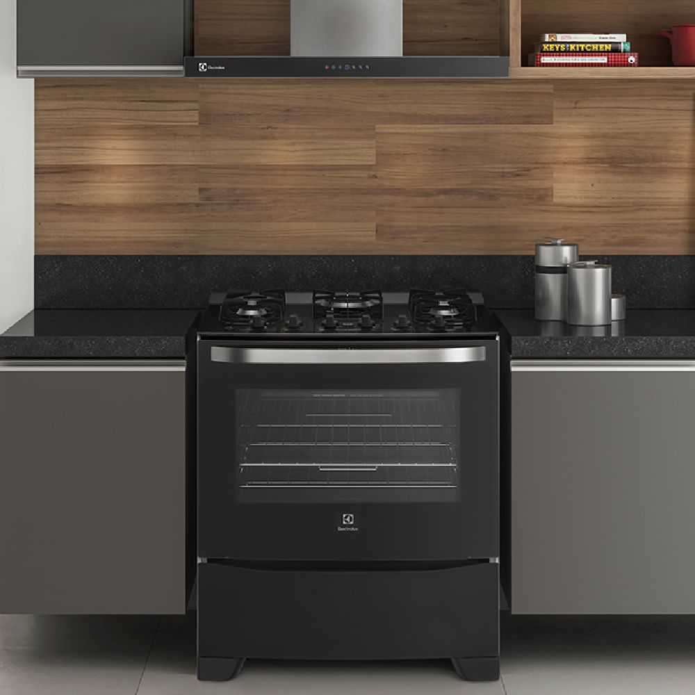 Fogão  de Piso Electrolux 5 Bocas Automático com Mesa de Vidro Tripla Chama (76GS) - Bivolt Bivolt