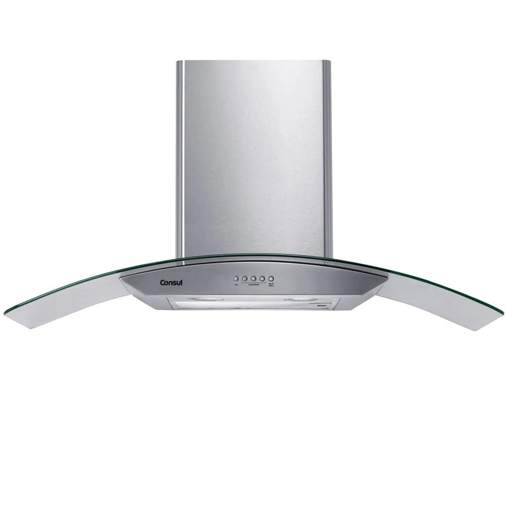 Coifa de Parede Consul 90cm 5 e 6 Bocas com Design em Vidro e Aviso Lavar Filtro Inox CAP90AR - 127 Volts 127 Volts