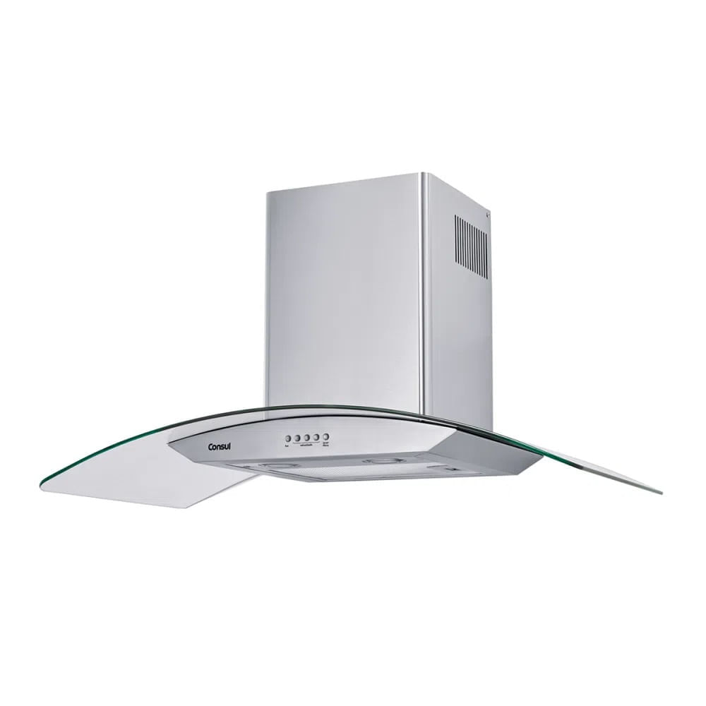 Coifa de Parede Consul 90cm 5 e 6 Bocas com Design em Vidro e Aviso Lavar Filtro Inox CAP90AR - 127 Volts 127 Volts