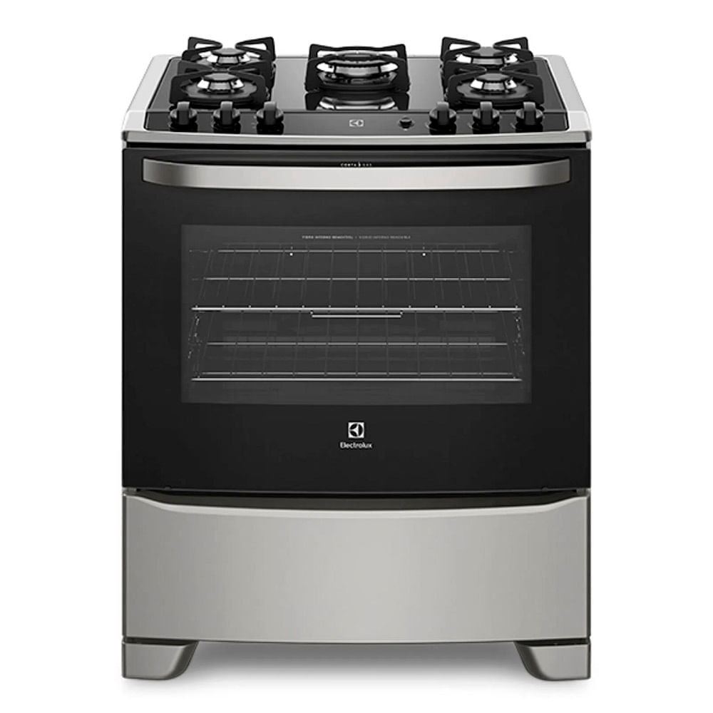 Fogão de Piso Electrolux Mesa de Vidro Inox 5 Bocas 76USV – Bivolt