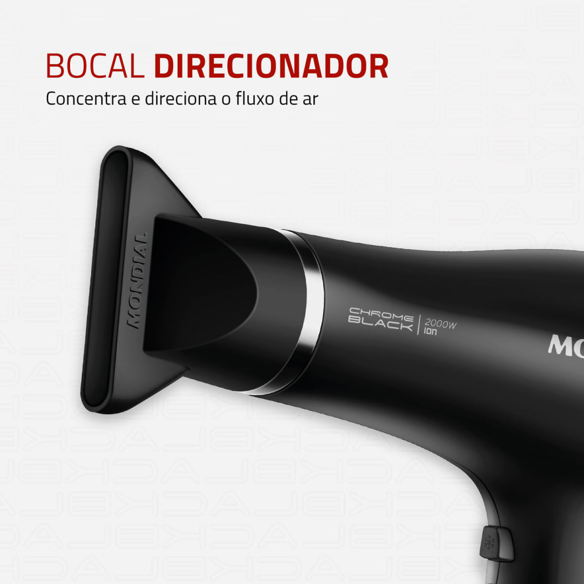 Secador de Cabelos Mondial Preto/Cromado Prata - SCN-04 127V