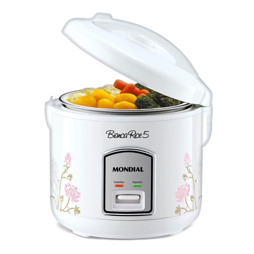 Panela Elétrica de Arroz Mondial Bianca Rice NPE-05 400W com Capacidade de 5 Xícaras Branco / 220V