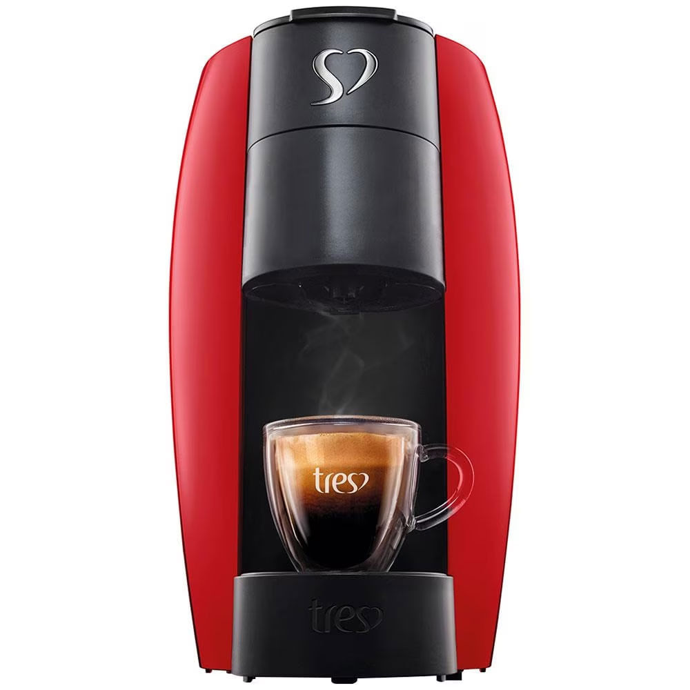 Cafeteira Espresso TRES Lov Automática Multibebidas Vermelho / 220V