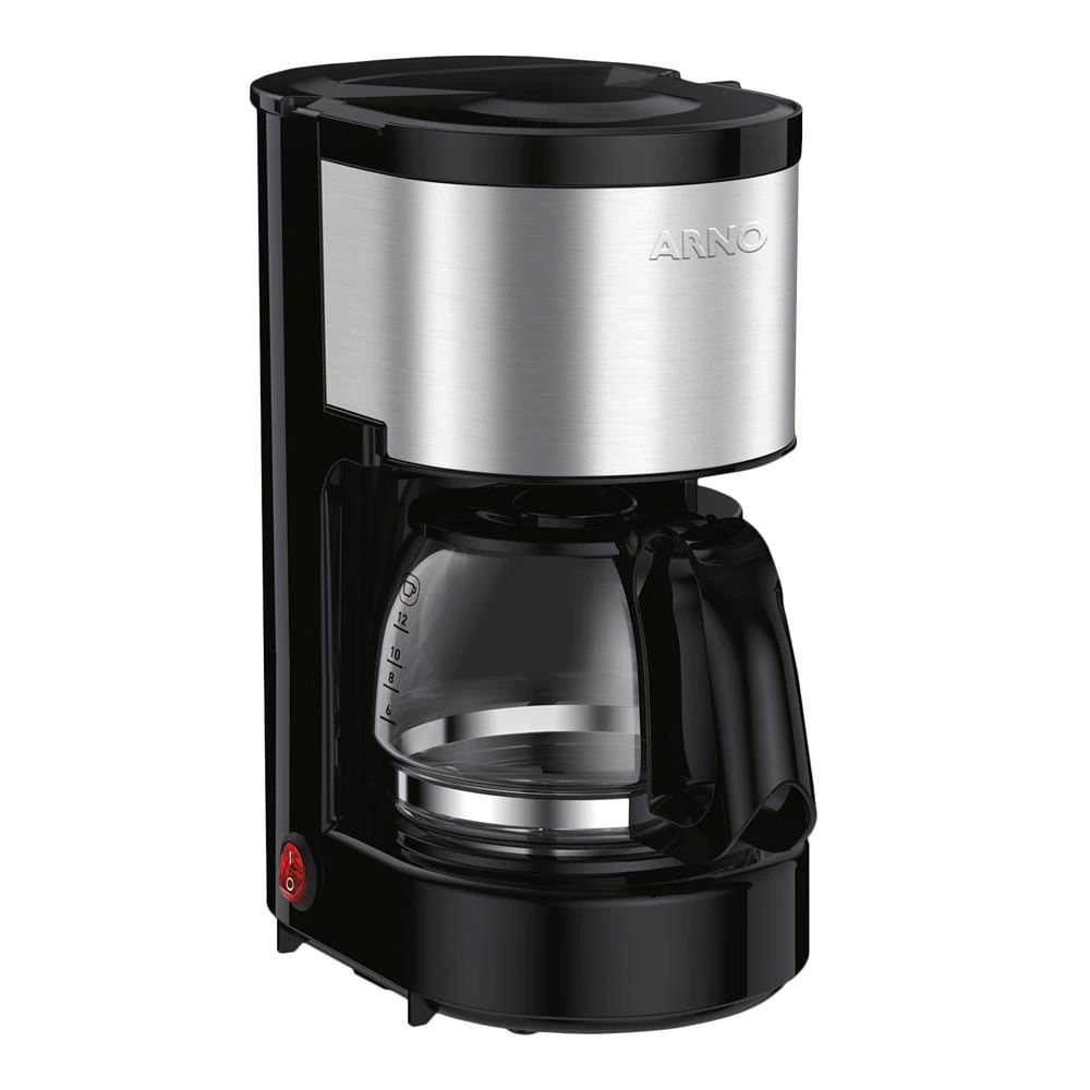 Cafeteira Elétrica Arno Perfectta Inox CFPI 12 Xícaras Preto com Inox / 220V