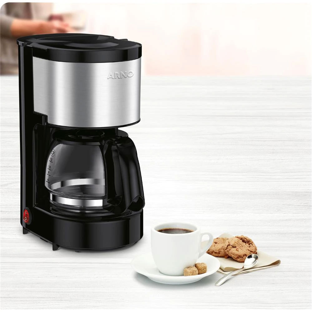 Cafeteira Elétrica Arno Perfectta Inox CFPI 12 Xícaras Preto com Inox / 220V