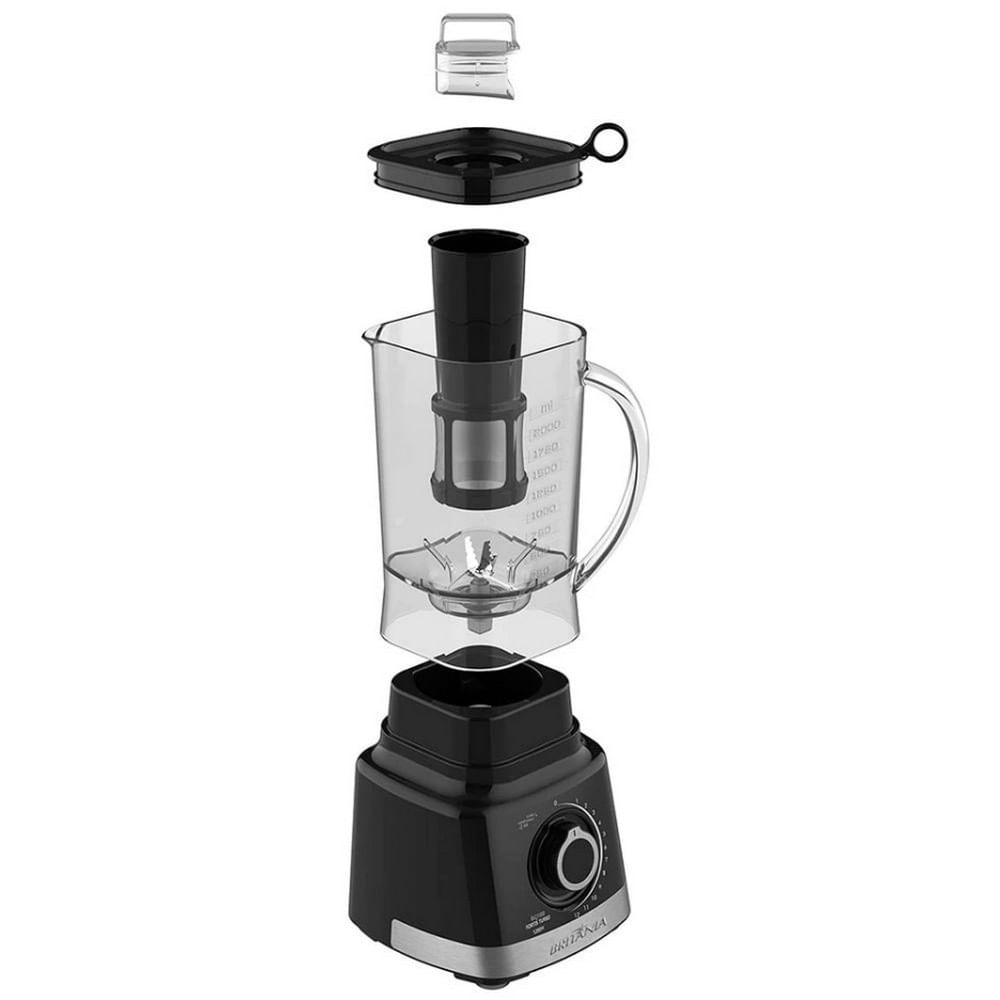 Liquidificador Britânia BLQ1300 Fortis Turbo 12 Velocidades e Pulsar 1200W Preto / 220V