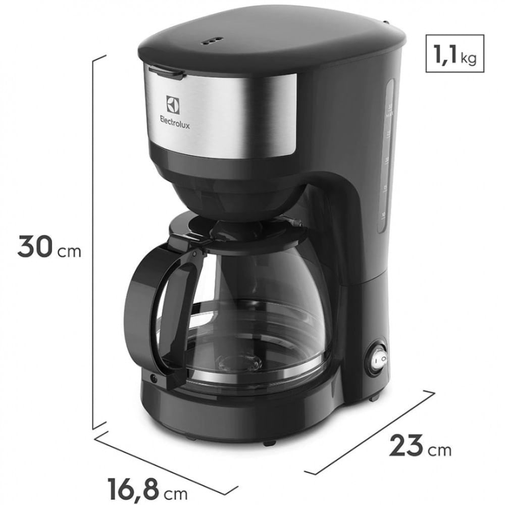 Cafeteira Elétrica Efficient ECM20 30 Xícaras Electrolux Preto com Inox / 220V