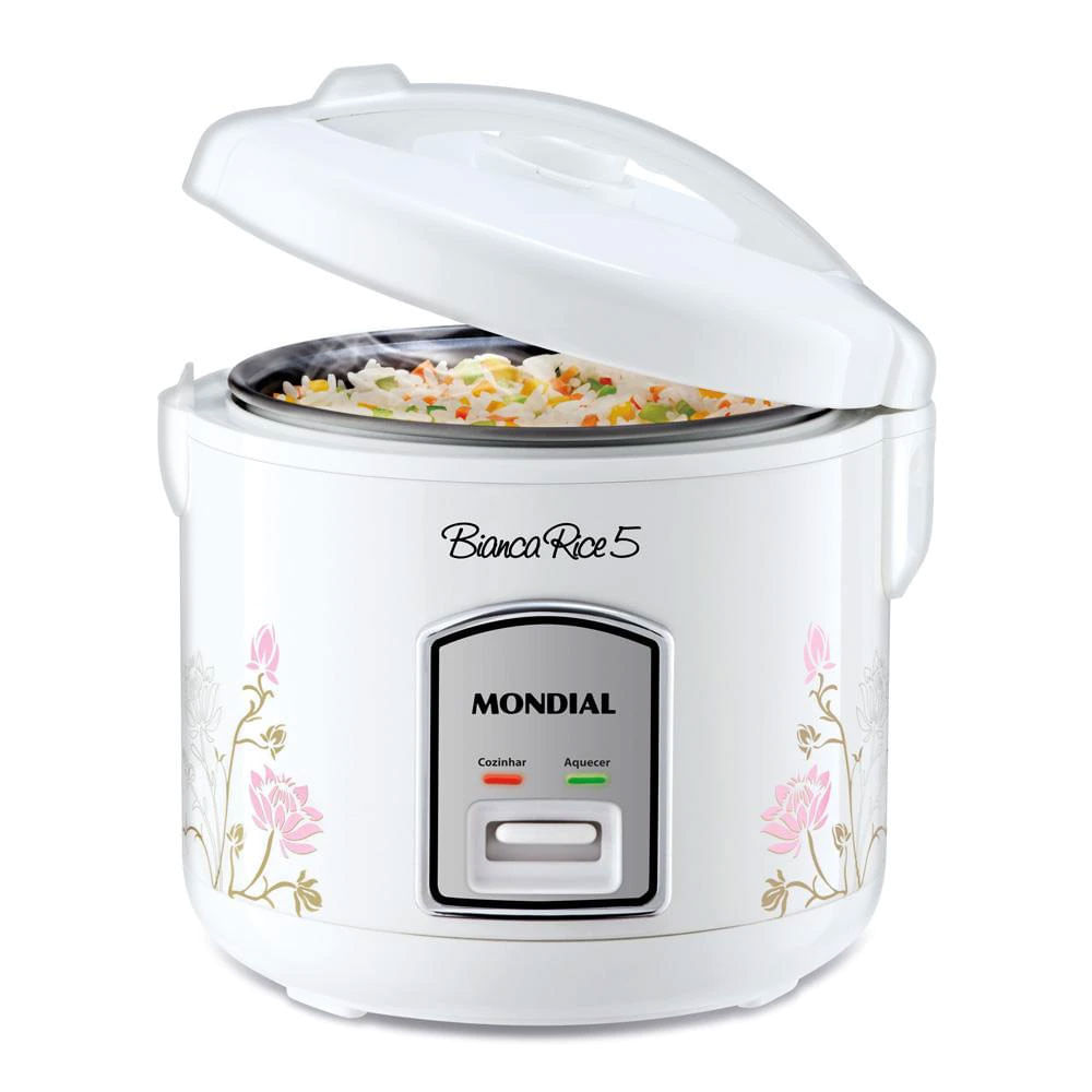 Panela Elétrica de Arroz Mondial Bianca Rice NPE-05 400W com Capacidade de 5 Xícaras Branco / 110V