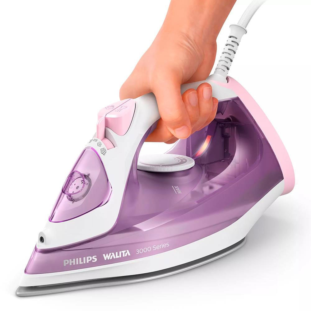 Ferro de Passar a Vapor Base de Cerâmica com Spray Philips Walita 3000 Series Rosa 2000 W Rosa / 110V