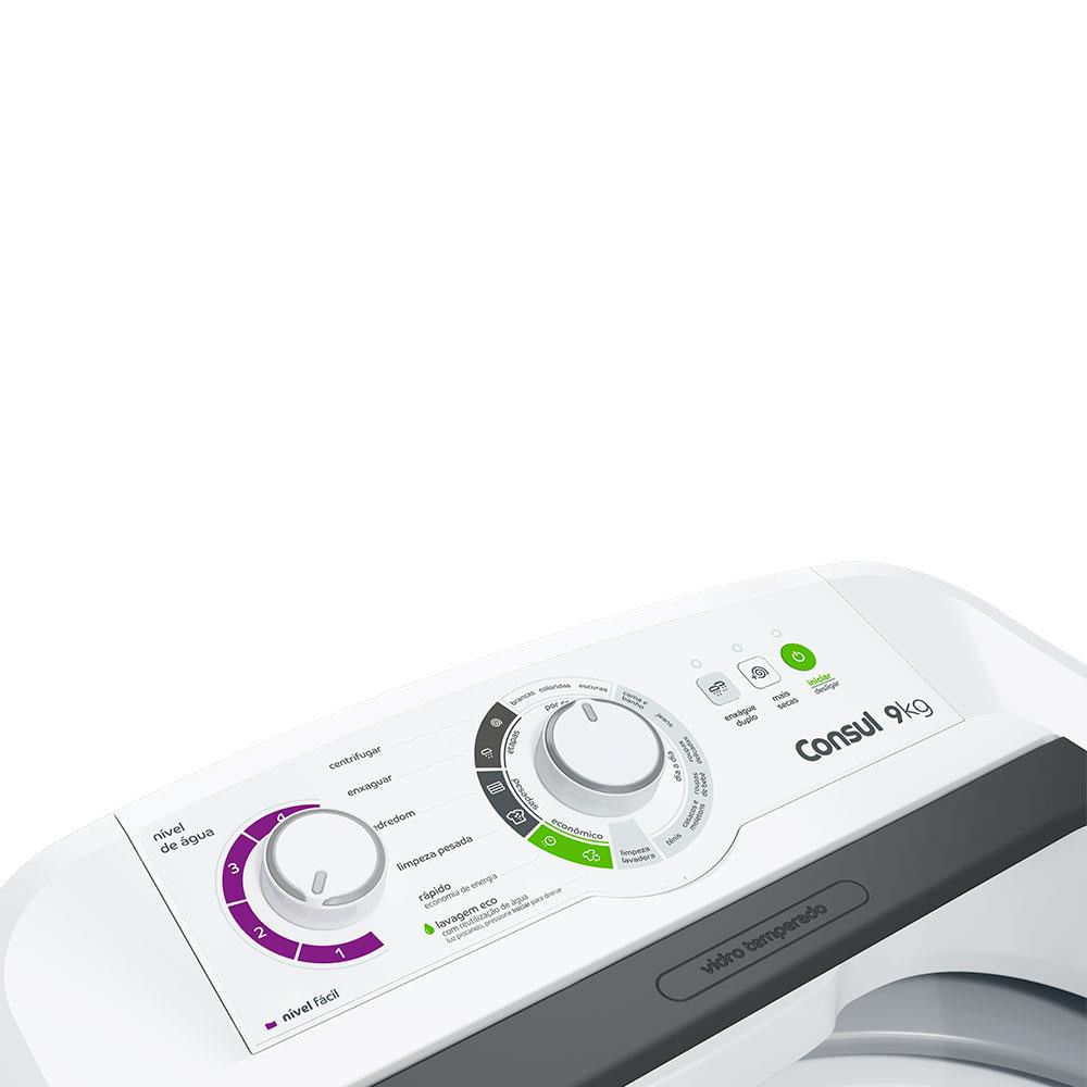 Lavadora de Roupas Consul 9kg CWB09BB com Dosagem Econômica e Ciclo Edredom Branco / 220V