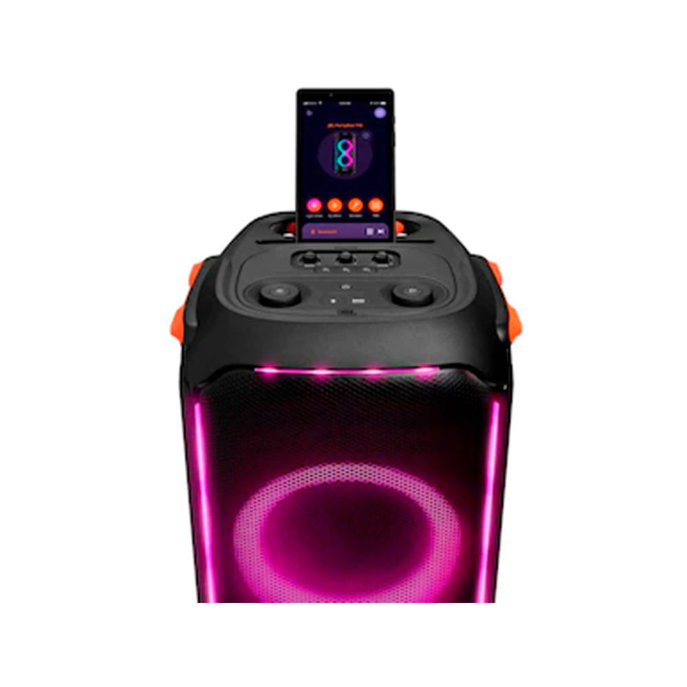 Caixa de Som Portátil JBL PartyBox 710 com Bluetooth, Luzes LED e À Prova de Respingos 800W RMS Preto / Bivolt