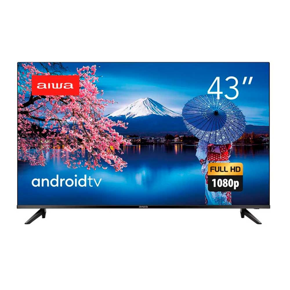 Smart TV 43 Aiwa Full HD AWS-TV-43-BL-02-A Andr Comando de Voz, Dolby Audio, HDR10, Borda Ultrafina