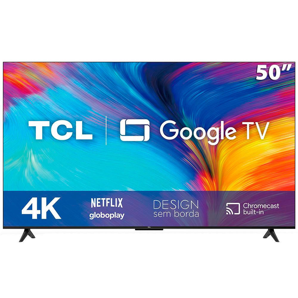 "Smart TV LED 50"" 4K TCL 50P635 HDR, Wifi Dual Band, Bluetooth, Controle Remoto com Comando por controle de Voz"