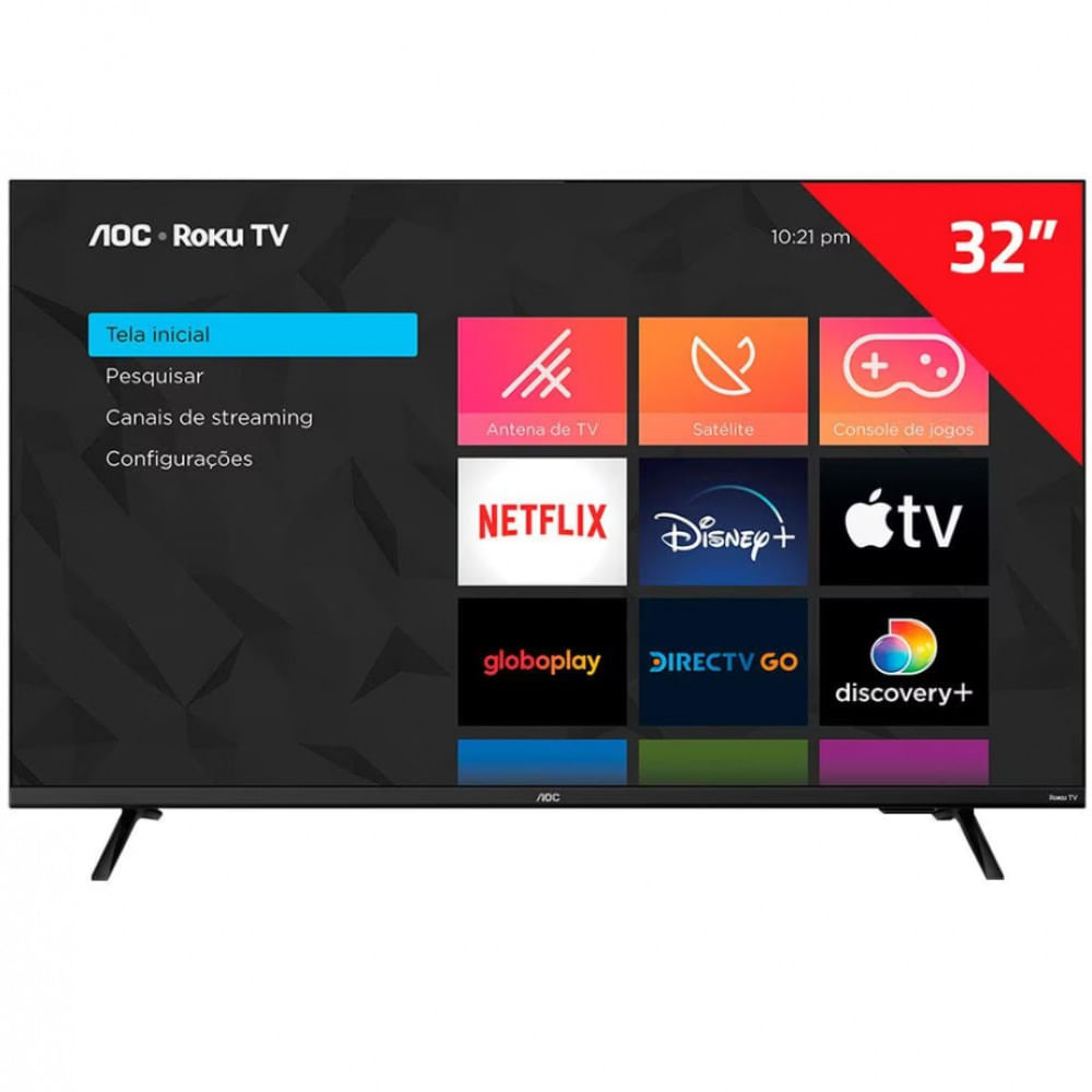 Smart TV 32 AOC HD 32S5135/78G Roku TV Dolby Digital